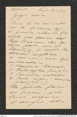 Nachlass Franz Steindachner, Brief von Alberto Perugia an Franz Steindachner (09.05.1881), Inv.Nr. 392.09, Seite 1